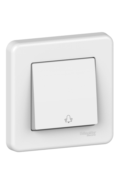 Schneider Electric - Schneider LNA0800321 LEONA Beyaz Çerçeveli Zil Butonu