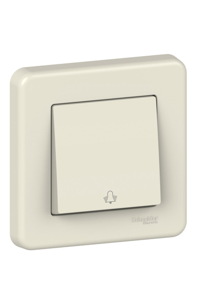 Schneider Electric - Schneider LNA0800323 LEONA Krem Çerçeveli Zil Butonu