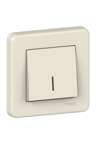Schneider Electric - Schneider LNA1600323 Leona Krem Çerçeveli Işıklı Liht Buton