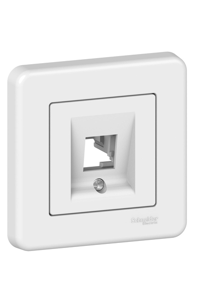 Schneider LNA4301121 Leona Tekli Beyaz Çerçeveli RJ45 Data Priz Kapağı