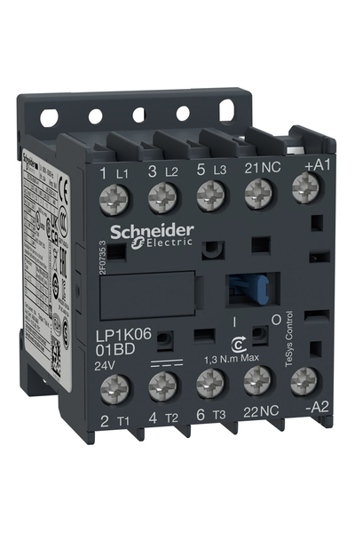 Schneider Electric - Schneider LP1K0601ED Tesys K 48V DC Bobinli 440V 3P 3NA Ac3 6A Kontaktör Schneider Electric - Schneider LP1K0601ED Tesys K 48V DC Bobinli 440V 3P 3NA Ac3 6A Kontaktör