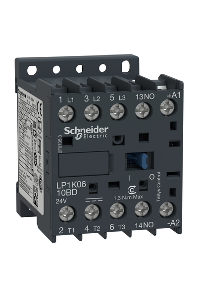 Schneider LP1K0610ED Tesys K 48V DC Bobinli 440V 3P 3NA Ac3 6A Kontaktör
