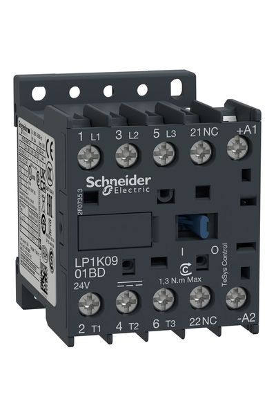 Schneider LP1K0901FD Tesys K 110V DC Bobinli 440V 3P 3NA Ac3 9A Kontaktör