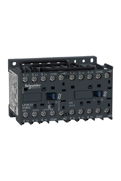 Schneider LP2K1201BD3 Tesys K 3P 3NA 440V 12A 24VDC Bobinli Kontaktör