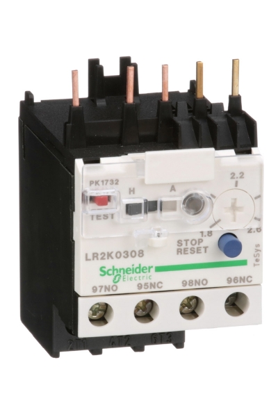 Schneider Electric - Schneider LR2-K0308 1.8-2.6A K Serisi Termik Röle Schneider Electric - Schneider LR2-K0308 1.8-2.6A K Serisi Termik Röle