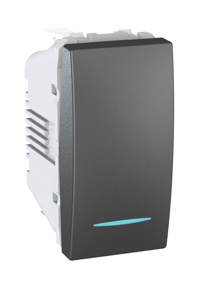 Schneider Electric - Schneider MGU3.101.12N Unica 250V AC 10A 1 Modül Grafit Işıklı Külbütör Anahtarı