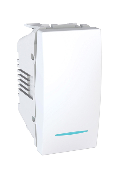 Schneider Electric - Schneider MGU3.101.18N Unica 250V AC 10A 1 Modül Beyaz Işıklı Külbütör Anahtarı