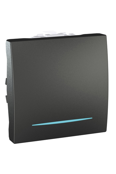 Schneider Electric - Schneider MGU3.201.12N Unica 250V AC 10A 2 Modül Grafit Işıklı Külbütör Anahtarı