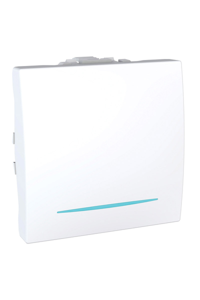 Schneider Electric - Schneider MGU3.201.18N Unica 250V AC 10A 2 Modül Beyaz Işıklı Külbütör Anahtarı