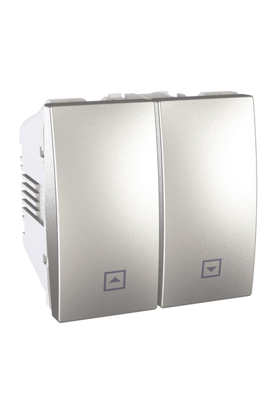 Schneider Electric - Schneider MGU3.207.30 Unica Top/Class 250V AC 10A 2 Modül Alüminyum Kilitli Jaluzi Kumanda Liht Butonu