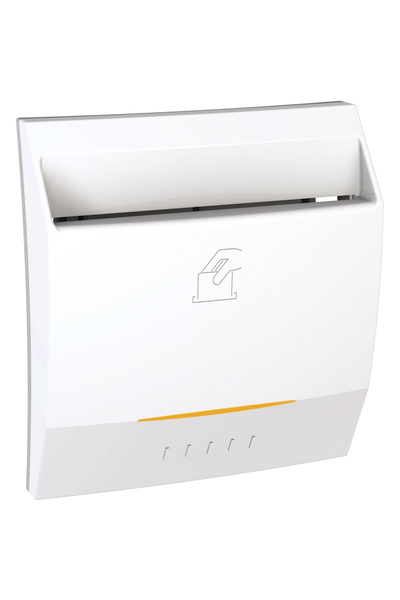 Schneider Electric - Schneider MGU3.283.18 Unica 230V AC 10A 2 Modüllü Beyaz Otel Tipi Kart Okuyucu