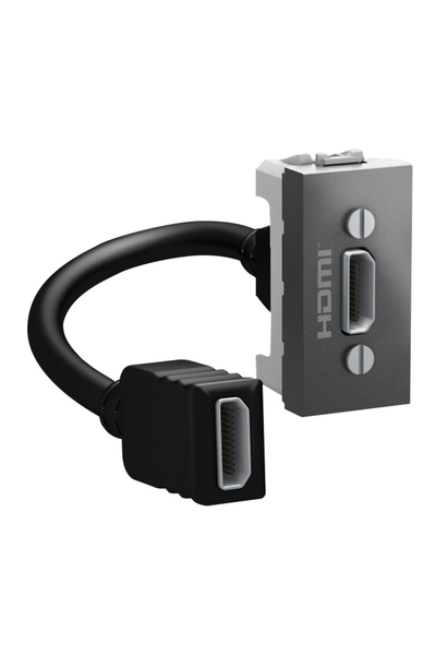 Schneider Electric - Schneider MGU3.430.12 Unica 1 Modüllü Grafit HDMI Konnektör Schneider Electric - Schneider MGU3.430.12 Unica 1 Modüllü Grafit HDMI Konnektör