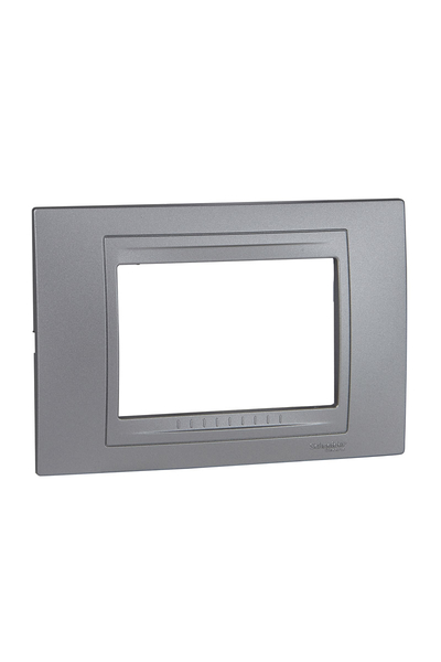 Schneider MGU4.103.60 Unica Allegro 3 Modüllü Mat Gümüş Anahtar Priz Çerçevesi