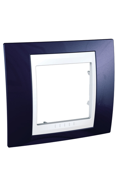 Schneider MGU6.002.842 Unica Plus Lacivert Beyaz Tekli Anahtar Priz Çerçevesi