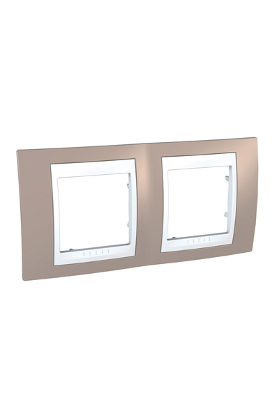 Schneider MGU6.004.874 Unica Plus Vizon-Beyaz 2li Yatay Anahtar Priz Çerçevesi