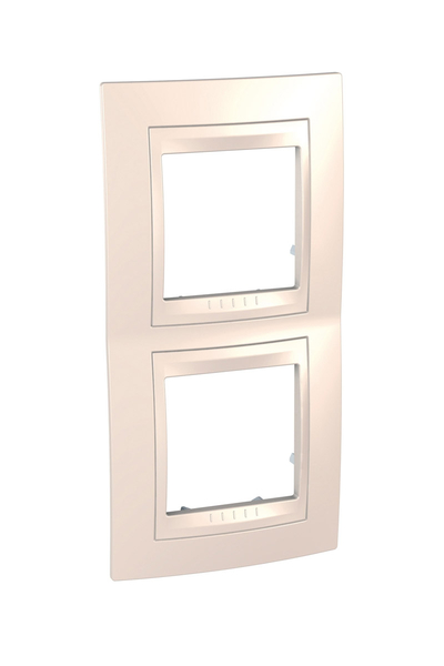 Schneider MGU6.004V.25 Unica Plus Fildişi 2li Dikey Anahtar Priz Çerçevesi