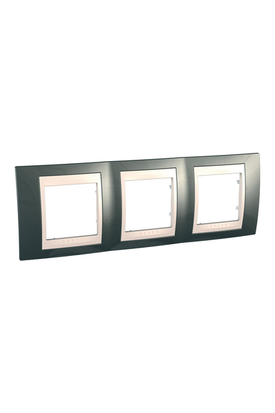 Schneider Electric - Schneider MGU6.006.524 Unica Plus Şampanya-Fildişi 3lü Yatay Anahtar Priz Çerçevesi