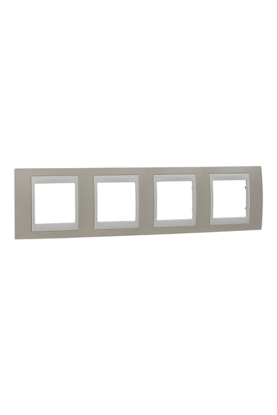 Schneider MGU6.008.567 Unica Plus Kum Sarısı-Fildişi 4lü Yatay Anahtar Priz Çerçevesi