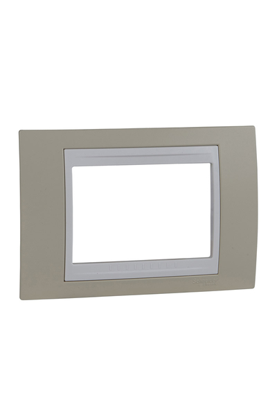 Schneider Electric - Schneider MGU6.103.867 Unica Plus Üçlü Kum Sarısı Beyaz Anahtar Priz Çerçevesi