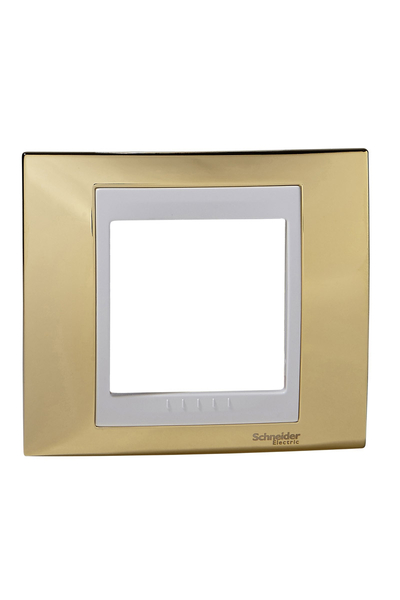 Schneider Electric - Schneider MGU66.002.804 Unica Plus Tekli Altın-Beyaz Anahtar Priz Çerçervesi