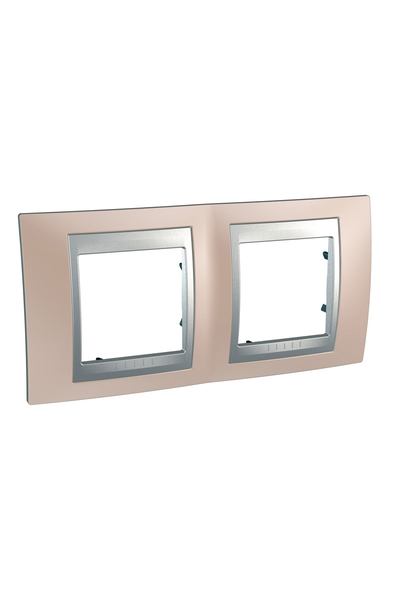 Schneider Electric - Schneider MGU66.004.096 Unica Top Oniks Bakır-Alüminyum 2li Dikey Anahtar Priz Çerçevesi