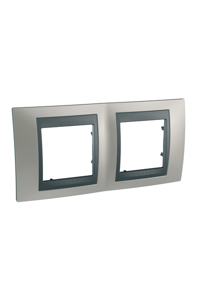 Schneider MGU66.004.239 Unica Top Mat Nikel-Grafit 2li Yatay Anahtar Priz Çerçevesi