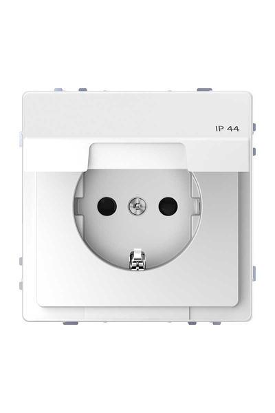 Schneider Electric - Schneider MTN2314-6035 System Design IP45 Lotus Beyazı Çocuk Korumalı Kapaklı Topraklı Priz