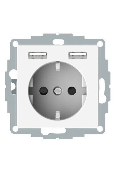 Schneider Electric - Schneider MTN2366-0319 Usb Type A+A 2.4A Prizli Kutup Beyazı Çocuk Korumalı Topraklı Priz Schneider Electric - Schneider MTN2366-0319 Usb Type A+A 2.4A Prizli Kutup Beyazı Çocuk Korumalı Topraklı Priz