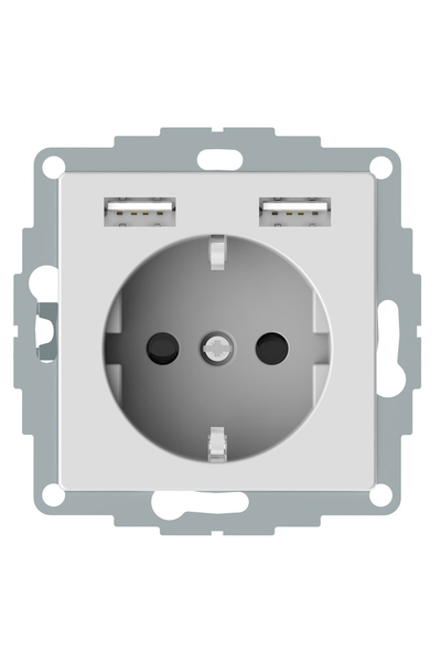 Schneider Electric - Schneider MTN2366-0325 Usb Type A+A 2.4A Prizli Aktif Beyaz Çocuk Korumalı Topraklı Priz Schneider Electric - Schneider MTN2366-0325 Usb Type A+A 2.4A Prizli Aktif Beyaz Çocuk Korumalı Topraklı Priz