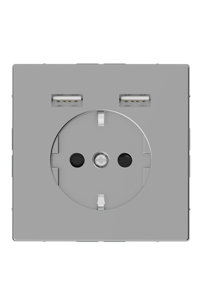 Schneider Electric - Schneider MTN2366-6036 System Design Type A+A 2.4A Paslanmaz Çelik USBli Topraklı Priz Schneider Electric - Schneider MTN2366-6036 System Design Type A+A 2.4A Paslanmaz Çelik USBli Topraklı Priz