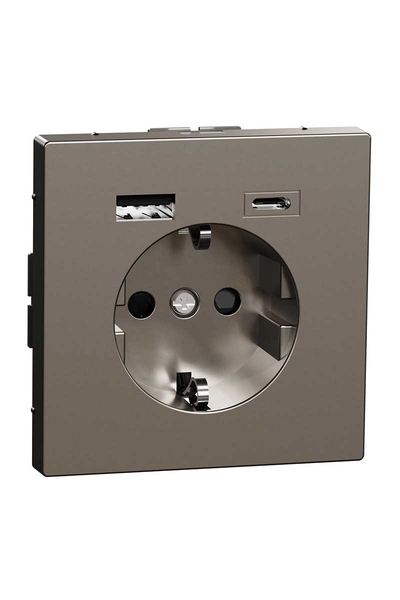 Schneider Electric - Schneider MTN2367-6036 System DesignType A+C 3A Paslanmaz Çelik USB Şarjlı Priz Schneider Electric - Schneider MTN2367-6036 System DesignType A+C 3A Paslanmaz Çelik USB Şarjlı Priz