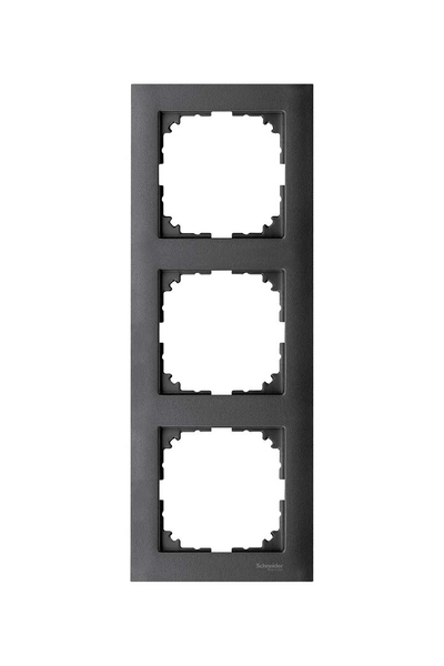 Schneider Electric - Schneider MTN4030-3614 Merten M-Pure 3lü Antrasit Çerçeve