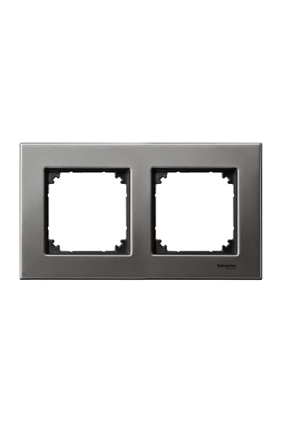Schneider MTN403214 M-Elegance Glass 2li Rodyum Grisi Çerçeve