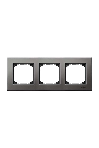 Schneider MTN403314 Merten M-Elegance Glass 3lü Rodyum Grisi Priz Çerçevesi