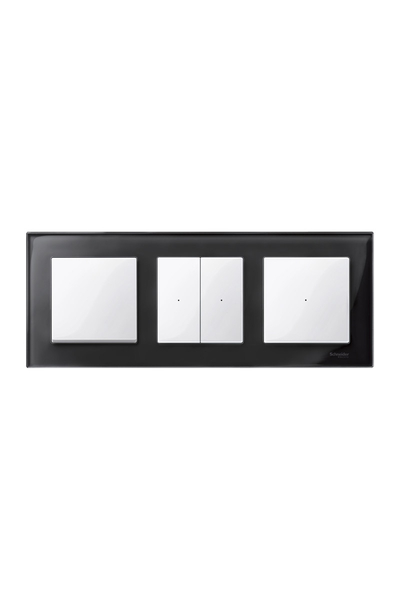 Schneider MTN404303 Merten M-Elegance Glass 3lü Oniks Siyah Priz Çerçevesi
