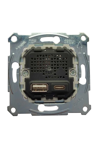 Schneider MTN4366-0110 Merten Type 2.4A A+C USB Şarj Priz Mekanizması