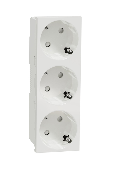 Schneider Electric - Schneider NU307618 Yeni Unica 3lü Beyaz Çocuk Korumalı Topraklı Priz