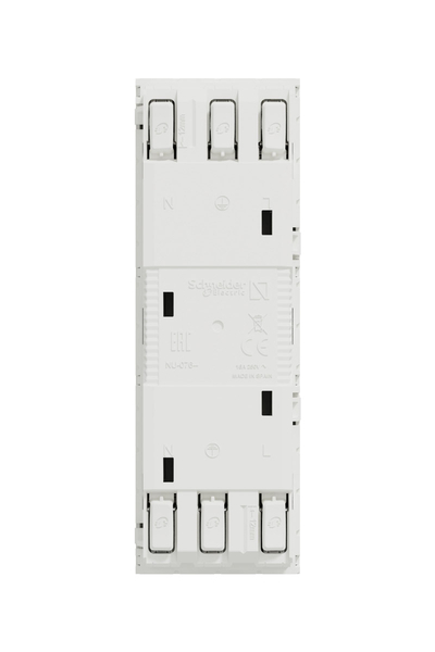 Schneider NU307618 Yeni Unica 3lü Beyaz Çocuk Korumalı Topraklı Priz - Thumbnail