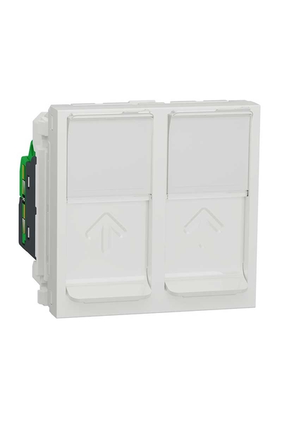 Schneider NU342018 Yeni Unica 2li 2 Modüllü Beyaz RJ45 CAT5E UTP Priz