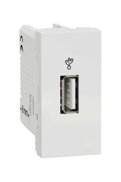 Schneider NU342918 Yeni Unica 1 Modüllü Beyaz USB 3.0 Konnektörlü Priz