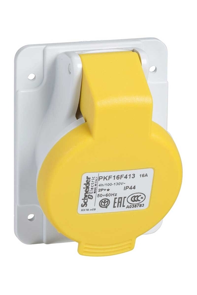 Schneider Electric - Schneider PKF16F413 Pratika 16A 2P+E 100-130VAC Eğik Makine Prizi