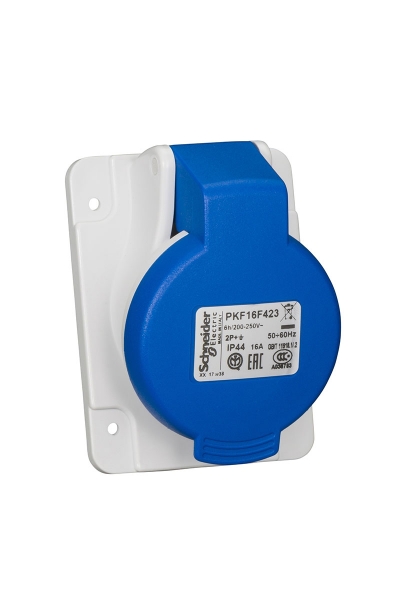 Schneider Electric - Schneider PKF16F423 Pratika 3x16A 2P+T IP44 Monofaze Vidalı Bağlantı Eğik Makine Prizi
