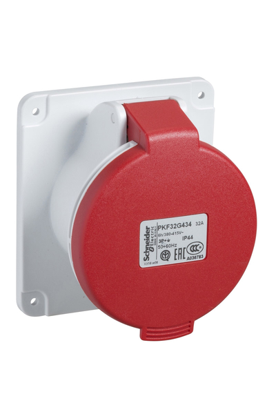 Schneider Electric - Schneider PKF32G435 Pratika 380-415V AC 5x32A 3P+N+E Trifaze IP44 Vida Bağlantılı Düz Makine Prizi