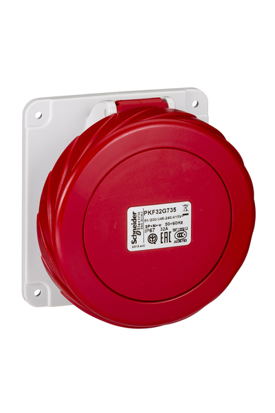 Schneider Electric - Schneider PKF32G735 Pratika 380-415V AC 5x32A 3P+N+E Trifaze IP67 Vida Bağlantılı Düz Makine Prizi