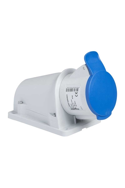Schneider Electric - Schneider PKF32W423 Pratika 200-250V AC 3x32A 2P+E Monofaze IP44 Vida Bağlantılı Eğik Duvar Prizi