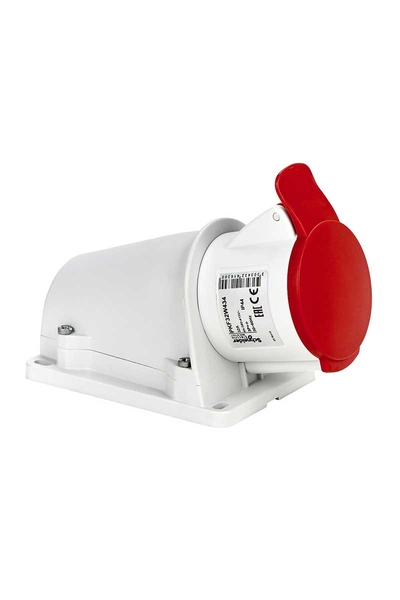 Schneider Electric - Schneider PKF32W434 Pratika 380-415V AC 4x32A 3P+E Trifaze IP44 Vida Bağlantılı Eğik Duvar Prizi