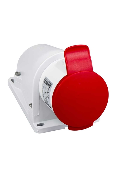 Schneider PKF32W435 Pratika 380-415V AC 5x32A 3P+N+E Trifaze IP44 Vida Bağlantılı Eğik Duvar Prizi