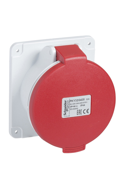 Schneider Electric - Schneider PKY16G434 Pratika 380-415V AC 4x16A 3P+E Trifaze IP44 Hızlı Bağlantılı Düz Makine Prizi