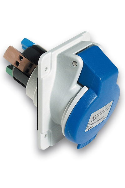 Schneider Electric - Schneider PKY32F423 Pratika 200-250V AC 3x32A 2P+E Monofaze IP44 Hızlı Bağlantı Eğik Makine Prizi