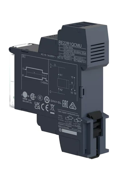 Schneider RE22R1KMR 24-240V AC/DC 1K/A 0.05S-10Dk Kapatma Gecikmeli Zaman Rölesi - Thumbnail